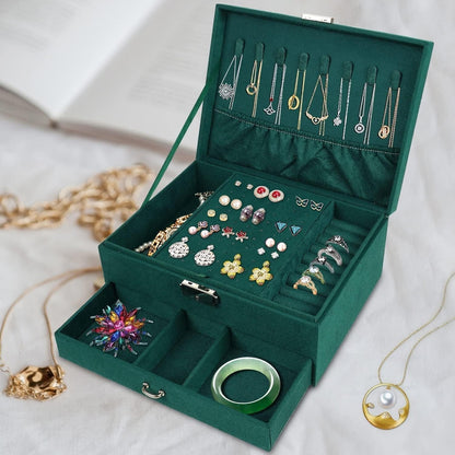 Caja Organizador Para Joyas Collares Y Anillos Joyero