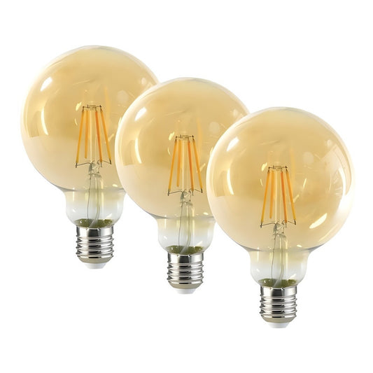 X3 Ampolleta Led E27 Filamento Ampolletas Vintage Globo 8w