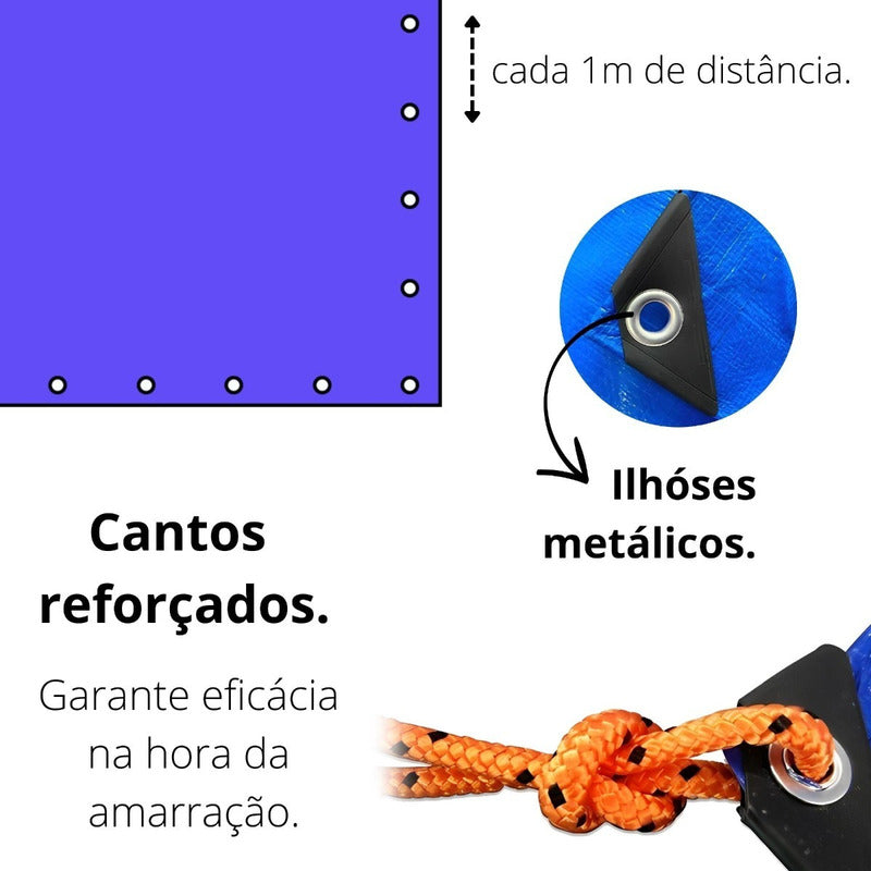 Lona Carpa Impermeable 3x4 Metros Lona Con Ojetillos Auto