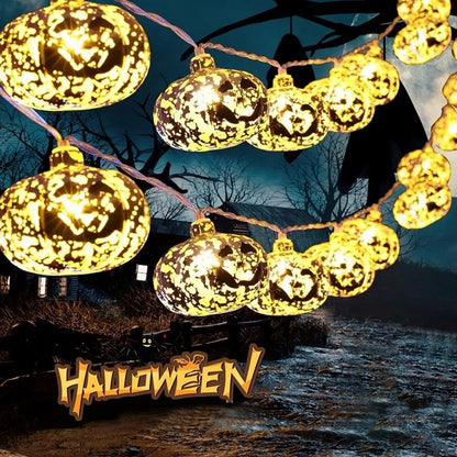 Calabazas De Halloween Luces Exterior 2m Luz Led Guirnalda