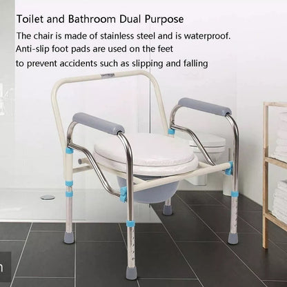 Silla Para Baño Portatil Plegable Baño Inodoro Discapacitado