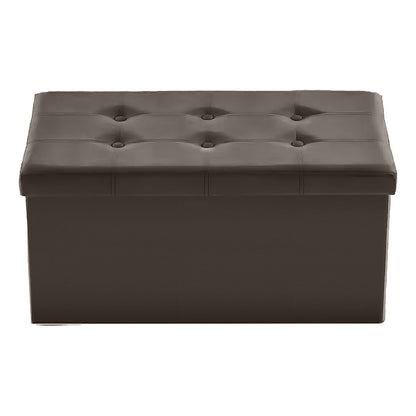 Puff Baul Silla Plegable Marca Aspor Ecocuero Organizador 38cm X 76cm Color Cafe Banqueta Organizadora Plegable Taburete Rectangular Cuero Sintetico Soporta Hasta 180kg Pie De Cama Asiento Acolchado