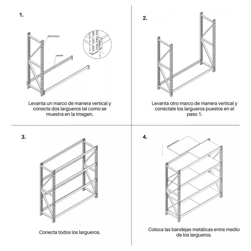 Estanteria Metalica Rack Bodega Repisas Racks 200x200x60cm