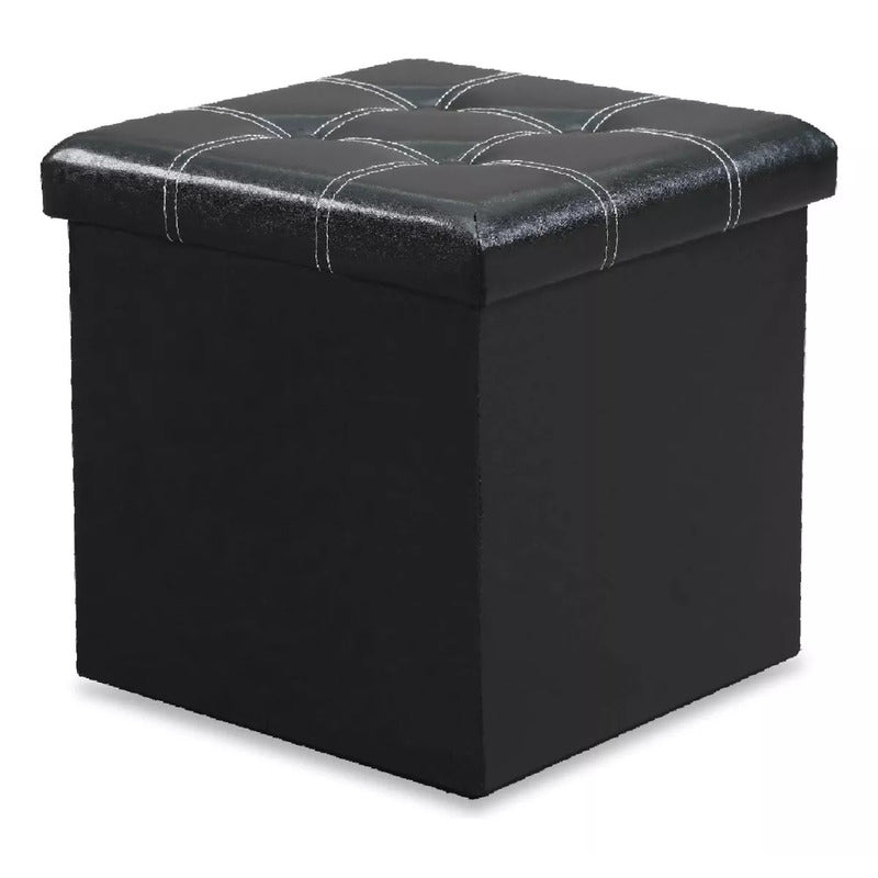 Banqueta Baul Puff Organizador Negro 38x38 Sofa Puff Asiento Plegable Baul Organizador Pouf Sillon Taburete  Pouf Plegable Qatarshop  Puff Silla Asiento Organizador Plegable