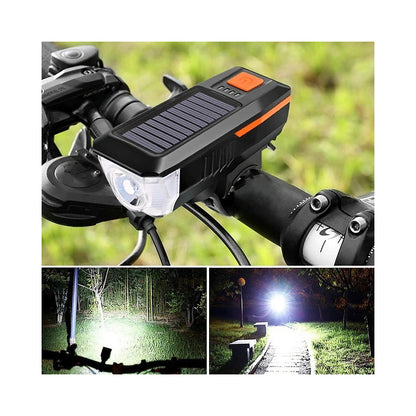 Pack X5 Luz Led Delantera Para Bicicleta Solar Recargable