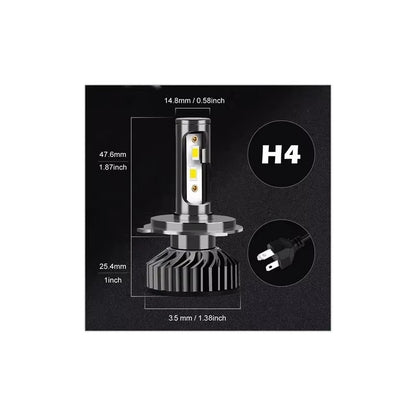 Lámpara H4 F10 Turbo Led Eoland 6000-6500k 12v 200w Mini F10 8000 Lumens