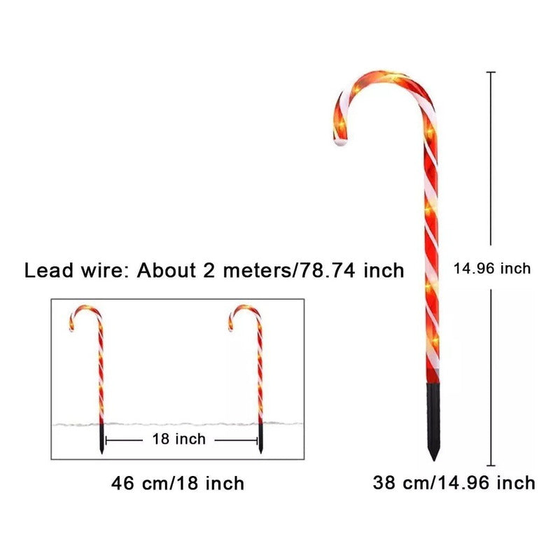 X25 Luces Decorativas Solares Navidenas Bastones Navideños