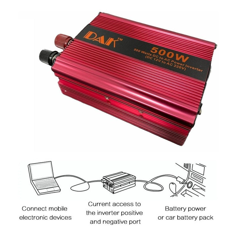 Inversor Voltaje Corriente 12v A 220v Auto Portatil 500w 210