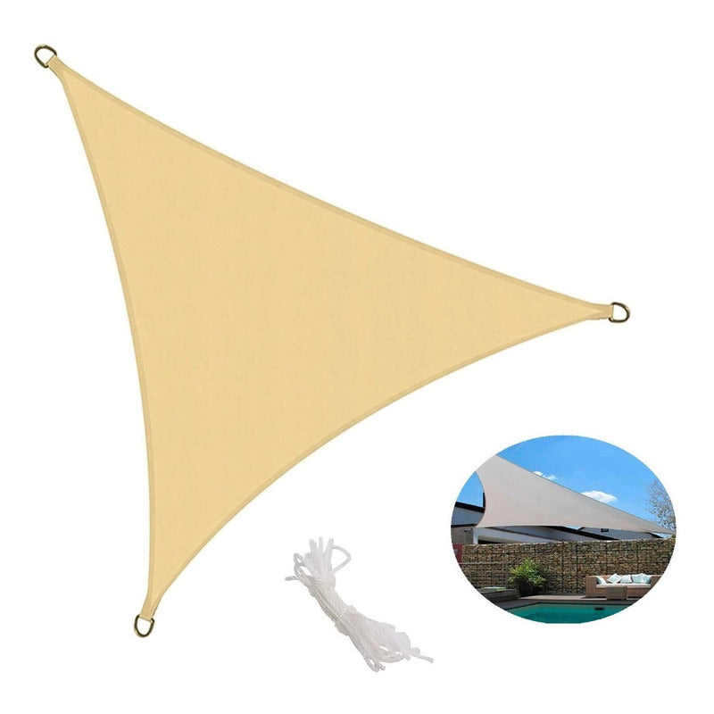 Toldo Vela Triangular Lonas Telas Toldos Sombra 5x5x5 Color Beige Rorostore Protector Uv Tapa Sol Invierno