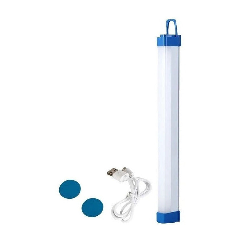 Lampara De Emergencia Recargable Ampolleta Luz Led 32cm Usb. Color Blanco