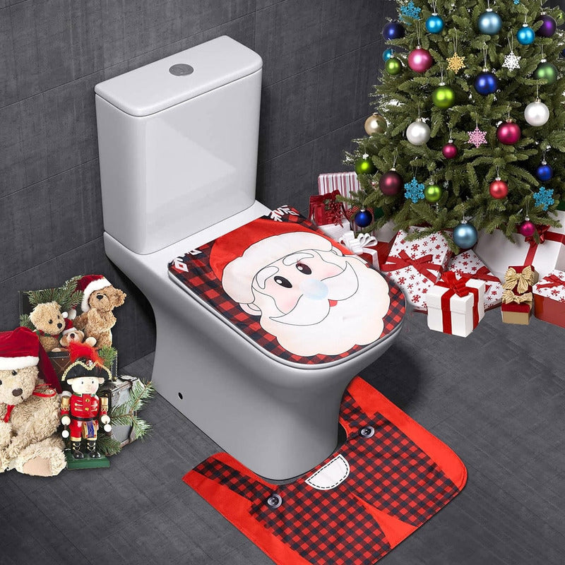 Fundas De Navidad Set Juego De Baño Decoracion Navideña 2pzs