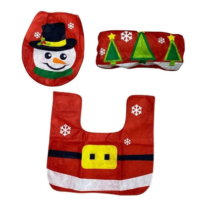 Set Fundas De Navidad Baño Decoracion Navideña Juego De Baño