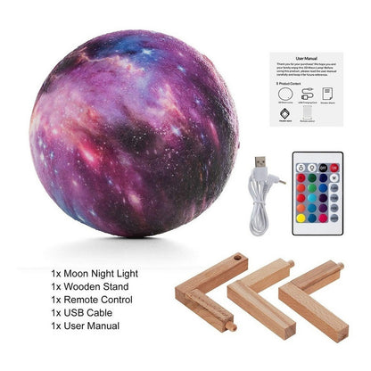 Lámpara De Luna Lamparas De Mesa Lampara Led Recargable 3d