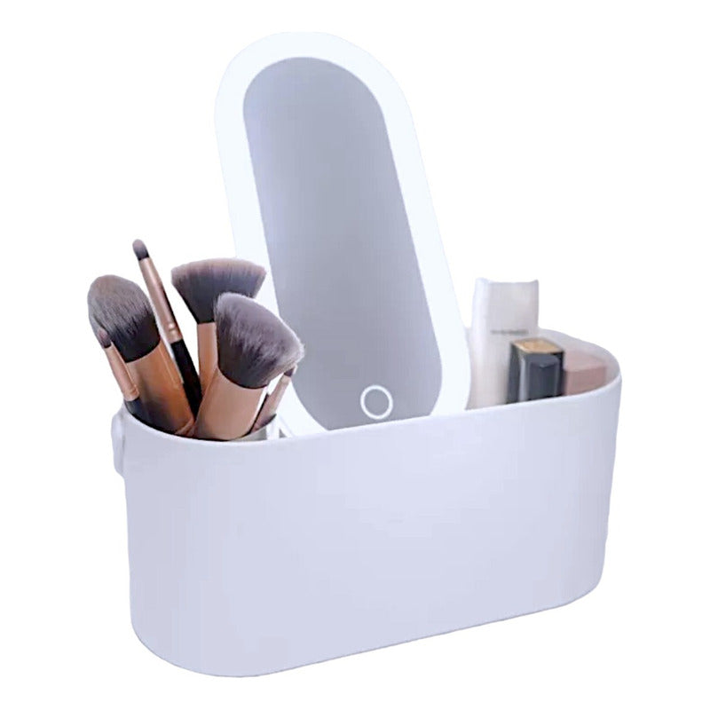 Cosmetiquero Con Espejo Led Organizador Cosmetico Maquillaje