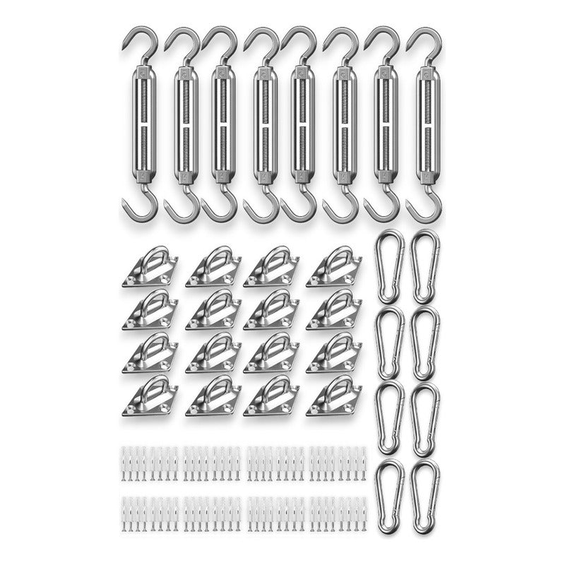 X4 Kit Anclaje Para Toldo Vela Ganchos De Acero Inoxidable