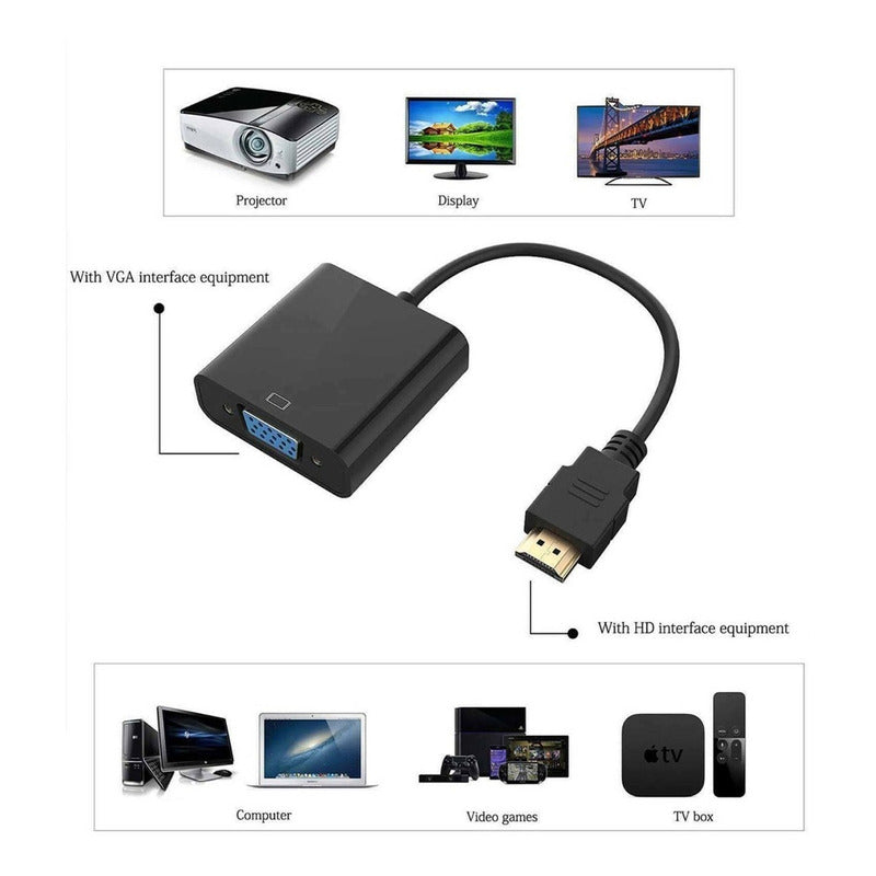 Adaptador Conversor De Hdmi A Vga Pro Max X L