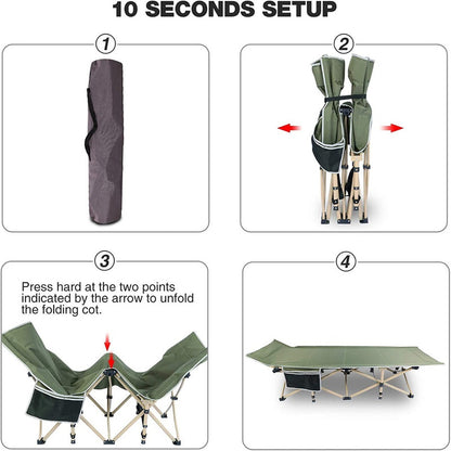 X2 Cama Plegable Camping Cama Campaña Catres Campaña Militar