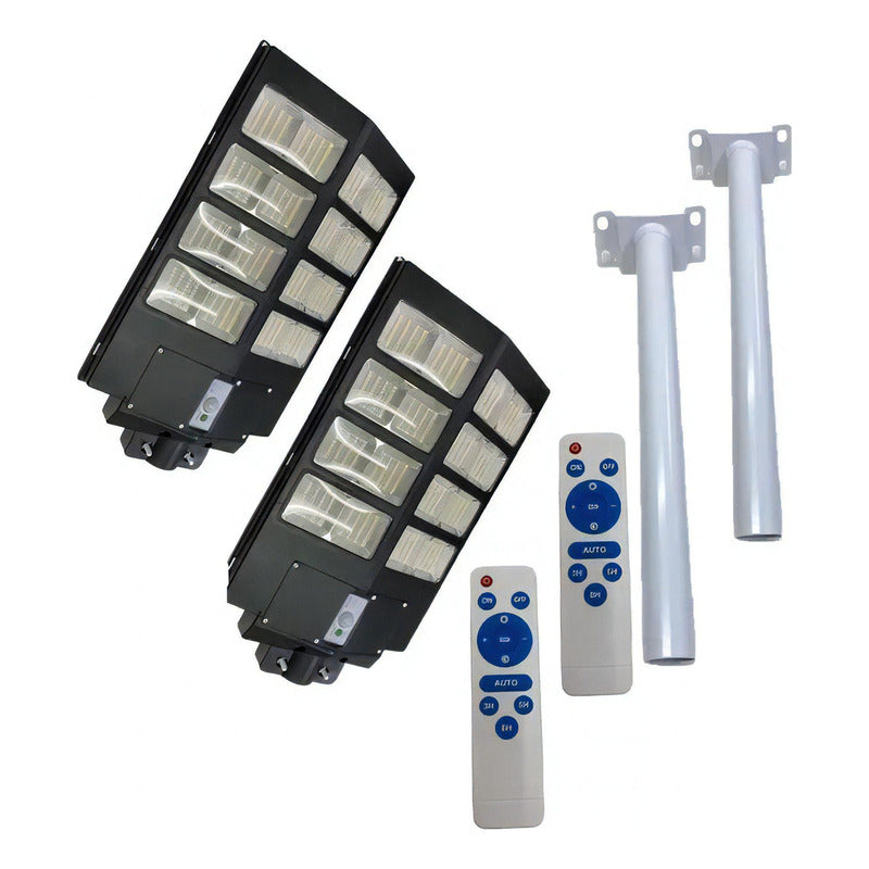 Pack X2 Foco Solar Led Exterior 800w Foco Solares + Soporte