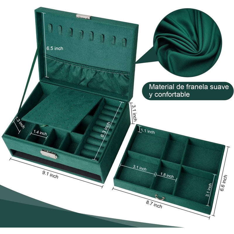 Caja Organizador Para Joyas Collares Y Anillos Joyero