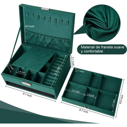 Caja Organizador Para Joyas Collares Y Anillos Joyero