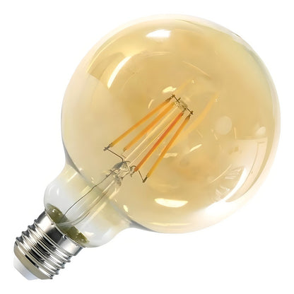 Ampolleta Led E27 Filamento Qatar Ampolletas Vintage Globo 8w G125 Blanco Cálido