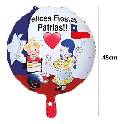 Set Decoracion Fiestas Patrias Globos Metalizados Arco Base