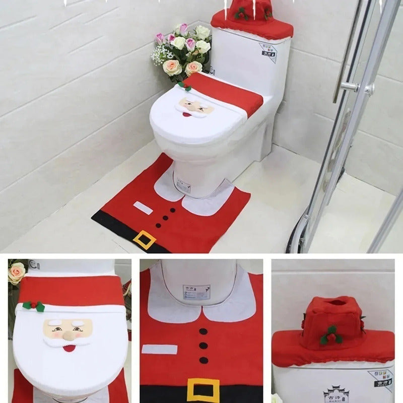 Set Fundas Baño Decoracion Viejito Pascuero Cosas De Navidad