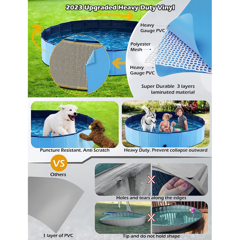 Piscina Perros Verano Piscina Roro Macotas Bañera Plegable 80x20