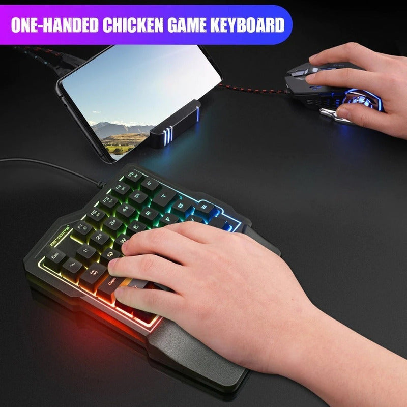 Teclado De Una Mano Teclados Rgb Usb Teclados Mecanico Gamer