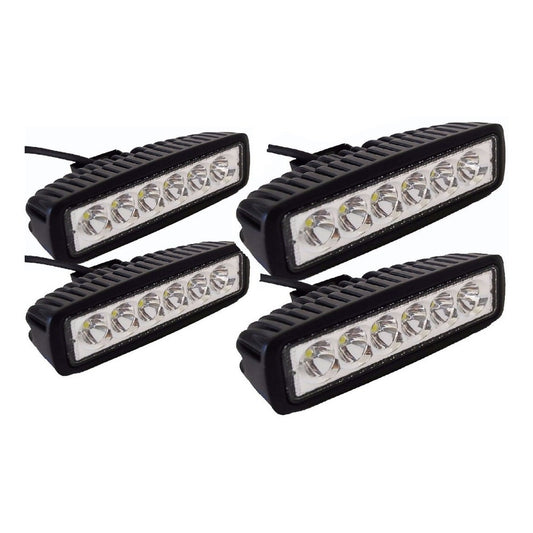 Pack X4 Foco Led Auto Focos Neblineros Led Barra Led 4x4 18w