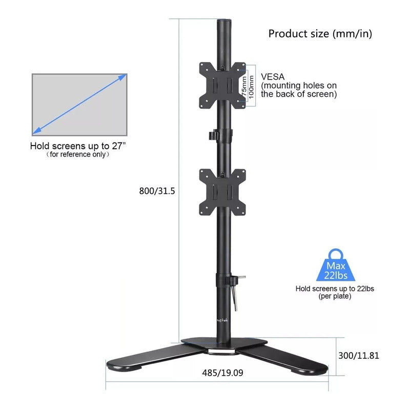 Soporte Monitor Doble Brazo Elevador Alzador Base Monitor