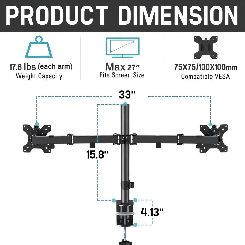 Soporte De Mesa Monitor Doble 13 A 32