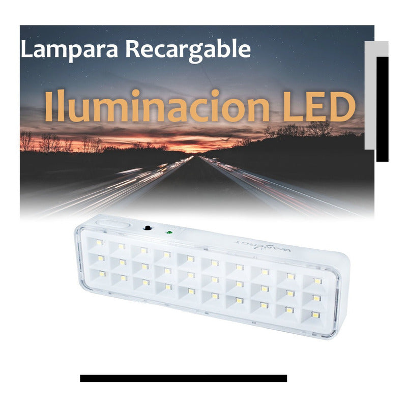 Foco Lampara Emergencia Recargable Ion-litio 6000 Lm Wanergy 40941 Color Blanco