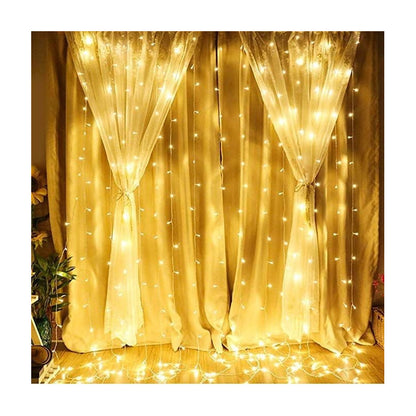 Cortina De Luces Navidad 3x2 Mts 180 Led Amarillas Cascada Color De Las Luces Amarillo