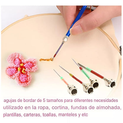 Set Agujas Magicas Bordado Crochet Kit Bordado Magico 17pz