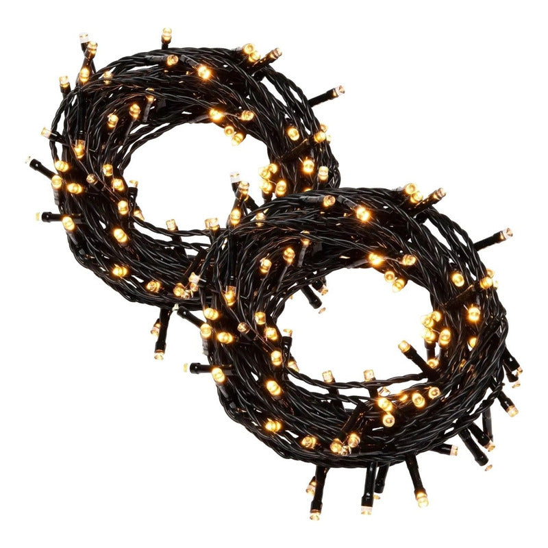 Pack X2 Luces Led Navidad Guirnalda Arbol Navidad 100 Led 9m