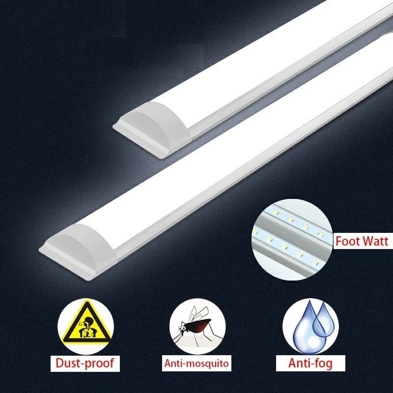 X3 Tubos Led 120cm Canaleta Led Luz Canoa Plana Tubo Led 36w