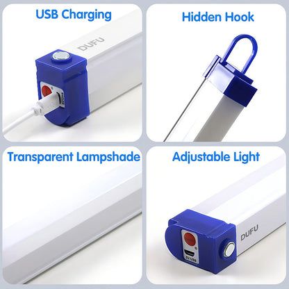 Pack 2 Barra De Luz 52cm Recargable 60w Escalera Tope Cocina Color Azul