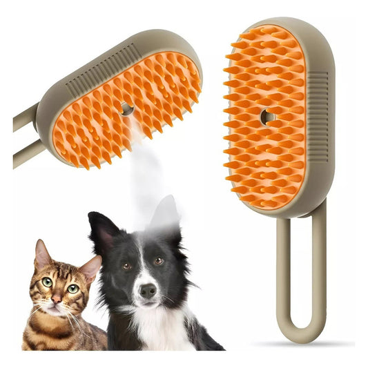 Cepillo A Vapor Para Mascotas Perros Gatos Ducha 3 En 1