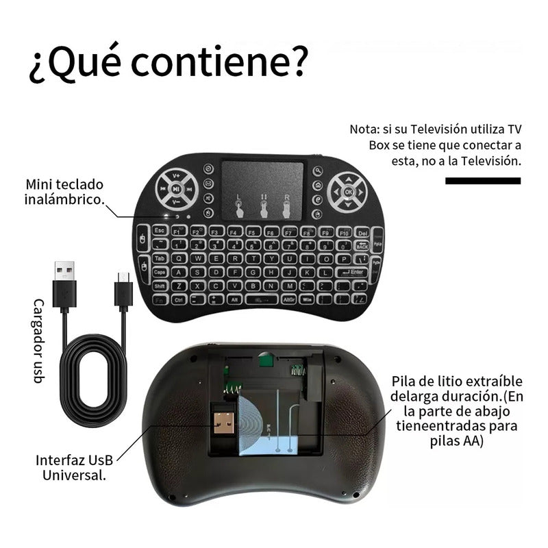 Control Remoto Inalambrico Mini Teclado Touchpad Smart Tv