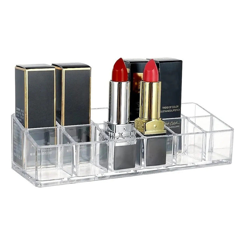 Cosmetiquero Acrilico Caja Maquillaje Organizador 12 Labial