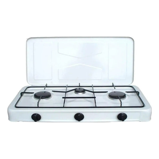 Cocina Cocinilla Gas Encimera 3 Platos Tapa Camping Xl Pro Color Blanco