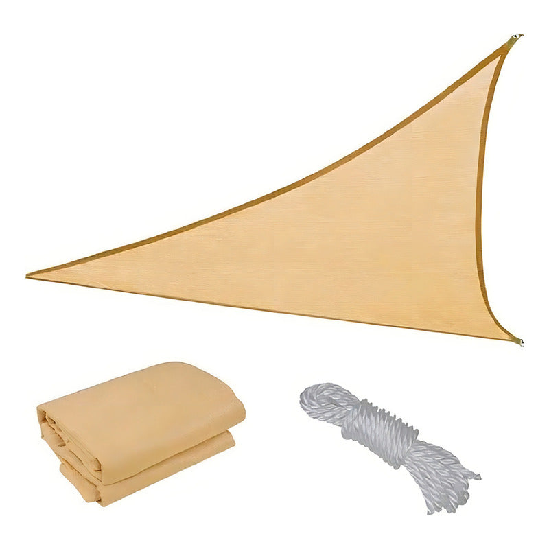 Toldo Lona Malla Sombra Filtro Uv Triangular 3.6 X 3.6mts Color Beige