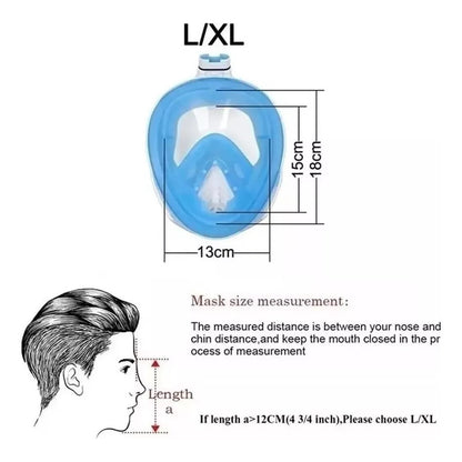 Mascara De Buceo Pro Careta Snorkel Full Face Soporte Camara