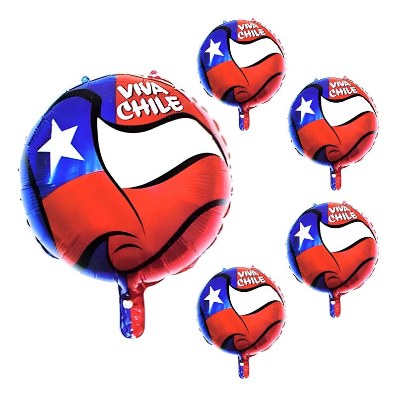 X5 Globos Decoracion Fiestas Patrias Globos Metalicos 45cm