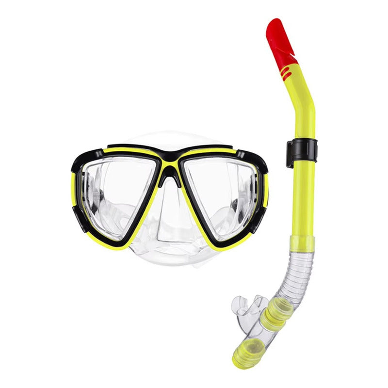 Kit Buceo Snorkel Color Amarillo Adulto Mascara Snorkel Set Mascara Buceo Lentes Snorkel Tubo Para Buceo Piscina Playa Lentes Para Nadar Snorkel Gafas De Buceo Snorkel Qatarshop