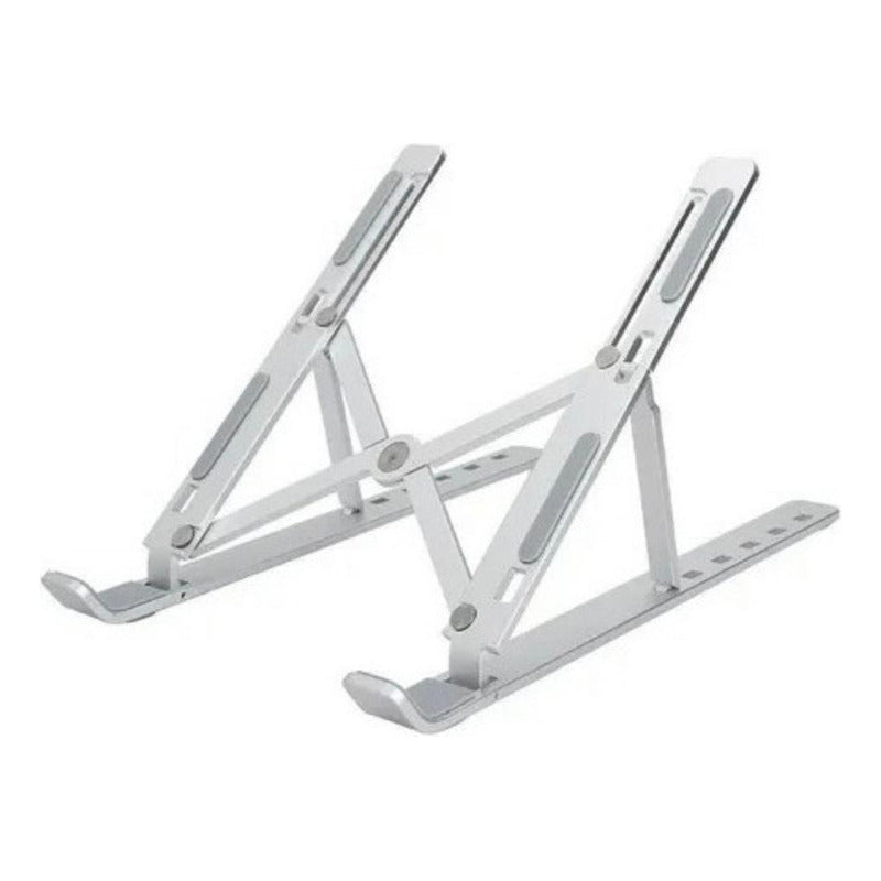 Soporte Portatil Aluminio Plegable Para Notebook Tablet Color Plateado