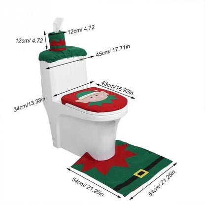 Set Fundas De Navidad Baño Decoracion Navideña Juego De Baño