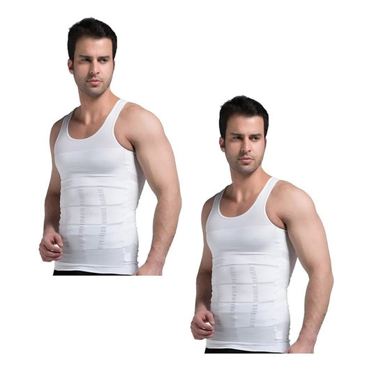 Set X2 Faja Polera Reductora Hombre Poleras Compresion Reduc