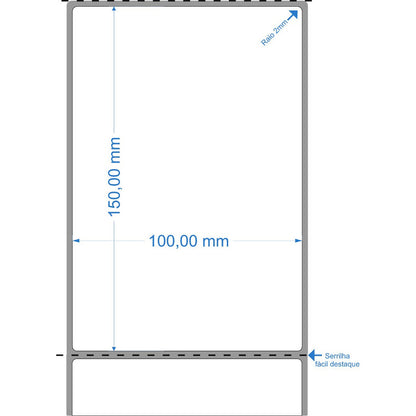 Rollo 500 Etiquetas Termicas Autoadhesivas 100x150mm Blanco